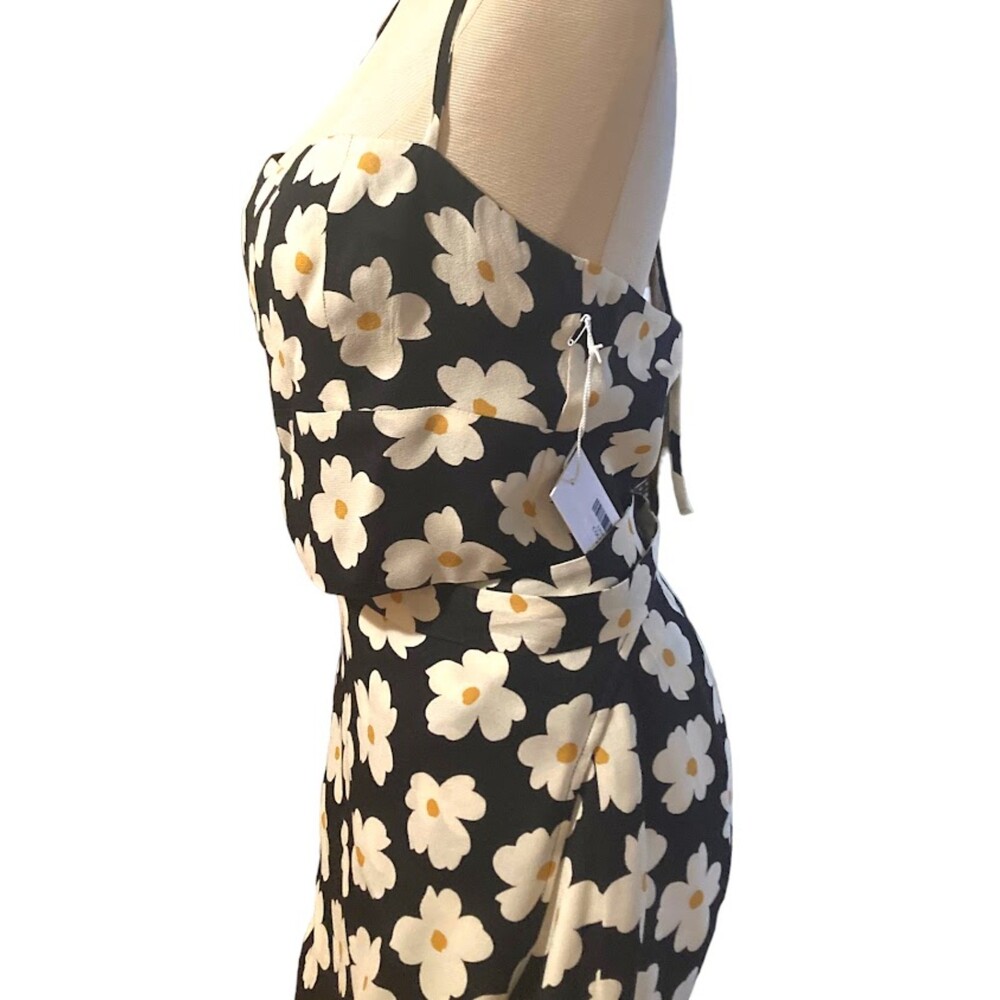 Reformation Gemma Coconut Dress floral halter wrap NWT Size 8 - Picture 6 of 16